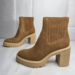 NWT Dolce Vita Women's Caster H2O Camel Suede Booties